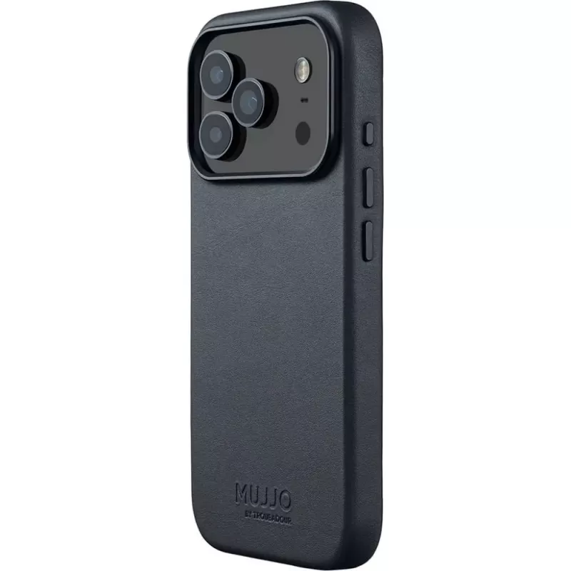 Mujjo Full Leather Case MagSafe Hülle für iPhone 17 Pro Grau