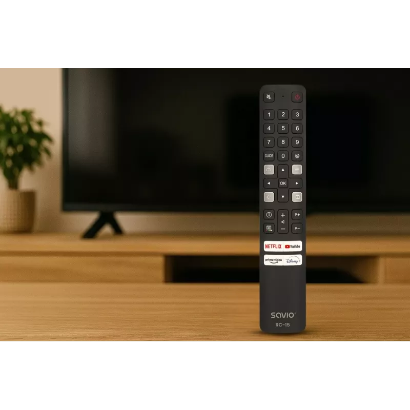 SAVIO Universal-Fernbedienung RC-15 für TCL SMART TV, IR Wireless, schwarz, Reichweite 10 m