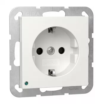 Wand-/Decken-SCHUKO-LED-Leuchte von Gira Modell 417003 mit integrierter Schuko-Steckdose