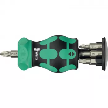 Bithalter Wera KK Stubby Magazin RA 4 magnetisch, Modell 05008893001, kompaktes Stubby-Magazin für Bits