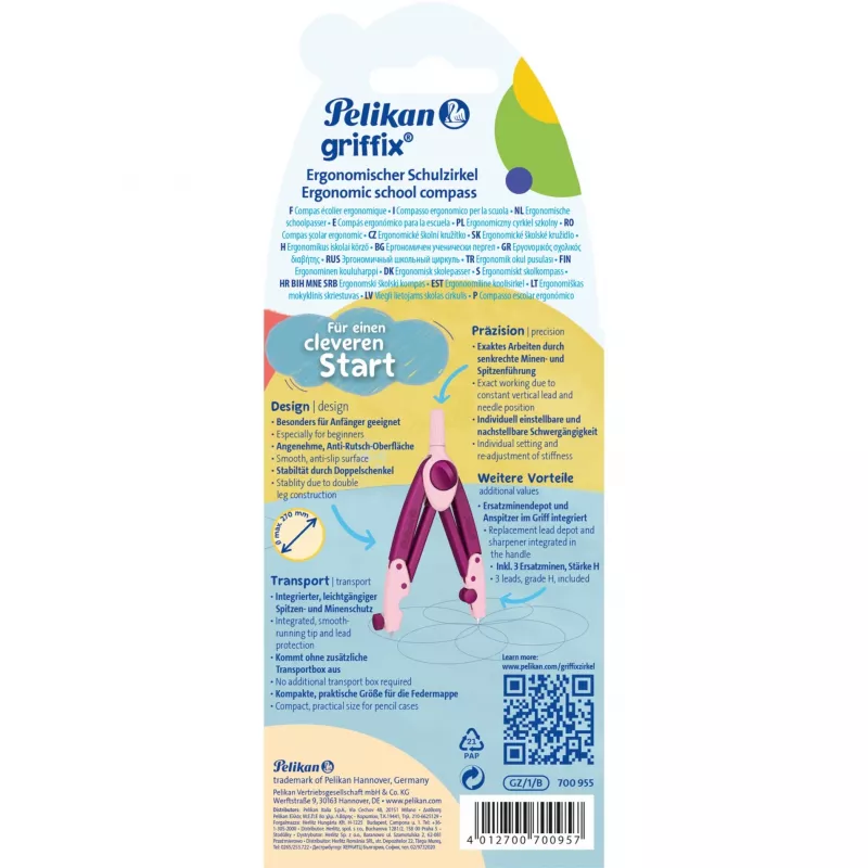 Pelikan Griffix Pink Füllfederhalter 1 Stück Blisterpackung