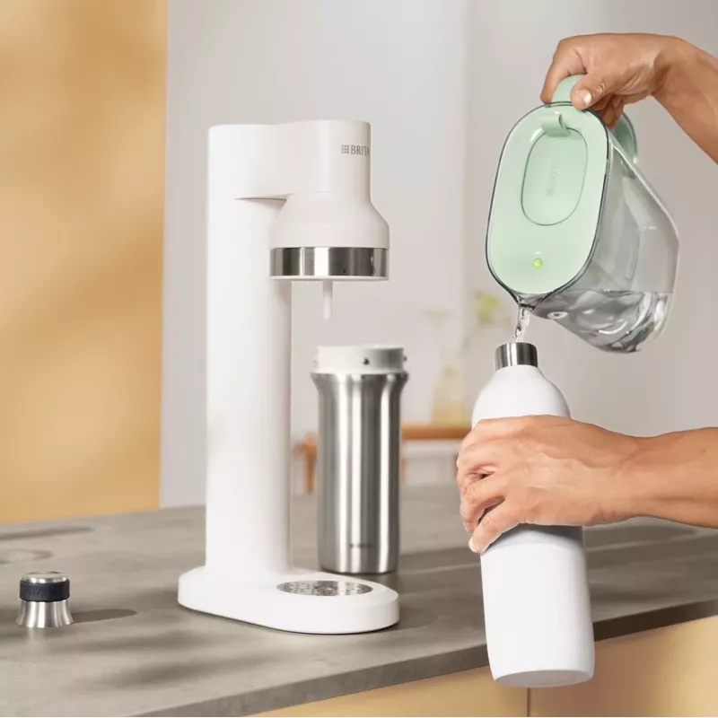Karbonisierungsflasche für BRITA 1046735 — Edelstahl, 1 L, 93 mm Ø, 305 mm Höhe