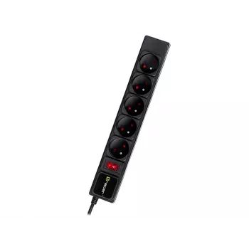 Überspannungsschutz TRACER PowerGear Tracer 47138 5 m Schwarz Steckdosenleiste mit 5 m Kabel