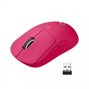 Logitech PRO X SUPERLIGHT Wireless Maus Magenta Maus (910-005957)