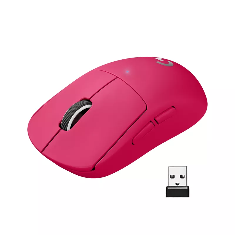Logitech PRO X SUPERLIGHT Wireless Maus Magenta Maus (910-005957)