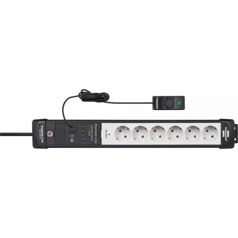 Power Extension Brennenstuhl Premium-Line 3m 6 AC Outlets Indoor Schwarz Grau