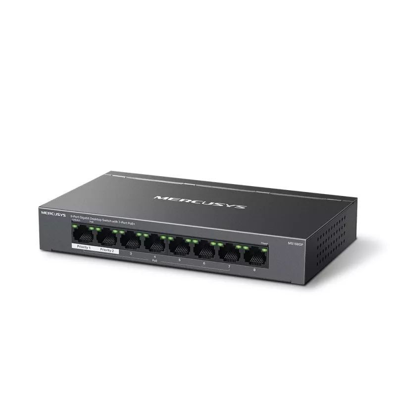 Mercusys MS108GP 8-Port Gigabit Desktop Switch mit 7 PoE-Ports