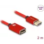 DeLOCK DisplayPort-Verlängerungskabel 8K 60 Hz 2 m rot Metall ohne Verriegelung