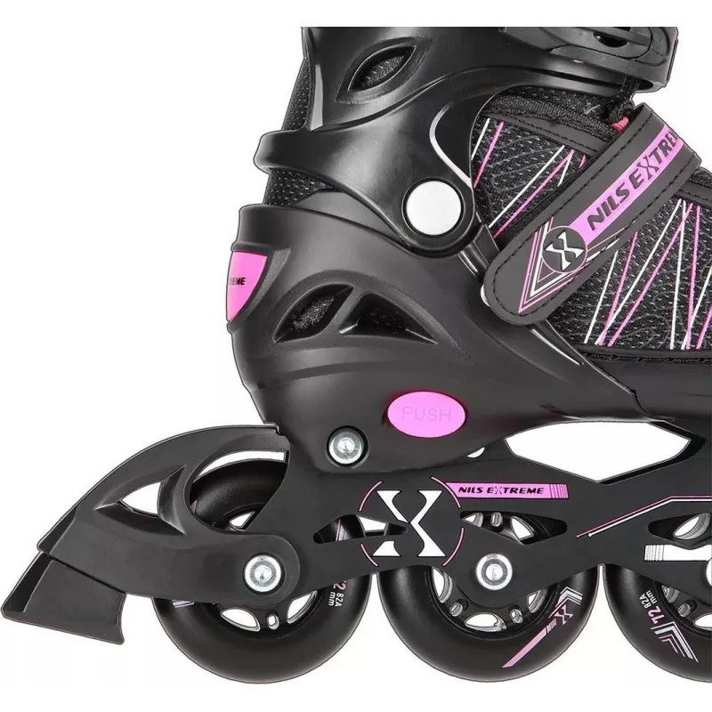 Nils Extreme NH11912 A 2IN1 Skates SCHWARZ/PINK GR. S (31-34) mit austauschbaren Hockeyskates