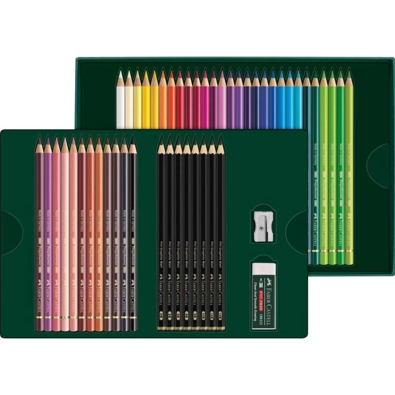Ölbasierte Stifte Faber-Castell Polychromos & Pitt Graphite Matt Set 48 Stück Mehrfarbig