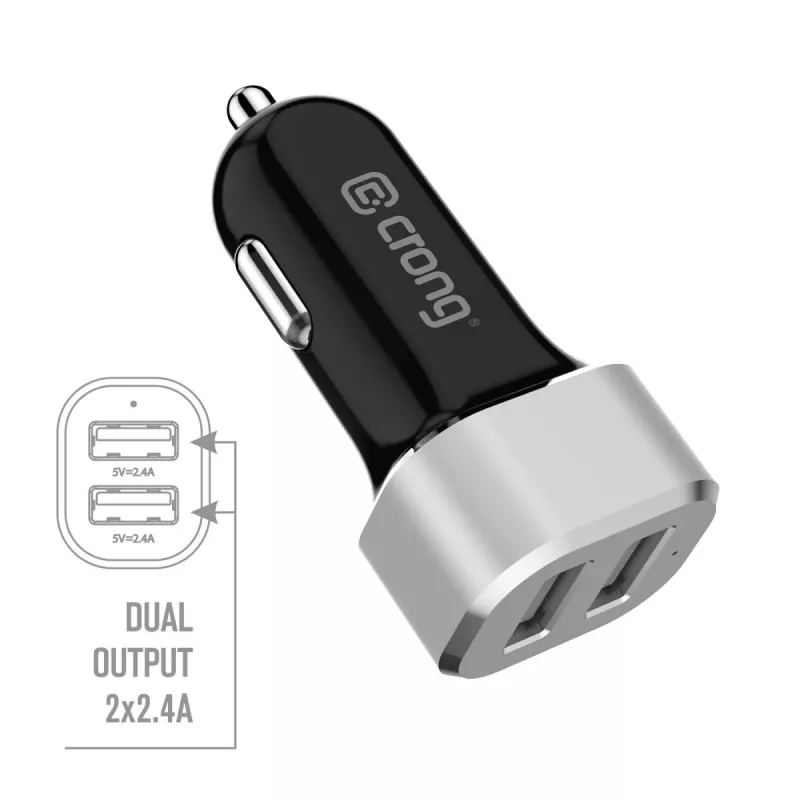 Auto-Ladegerät 2xUSB 2,4A Aluminium