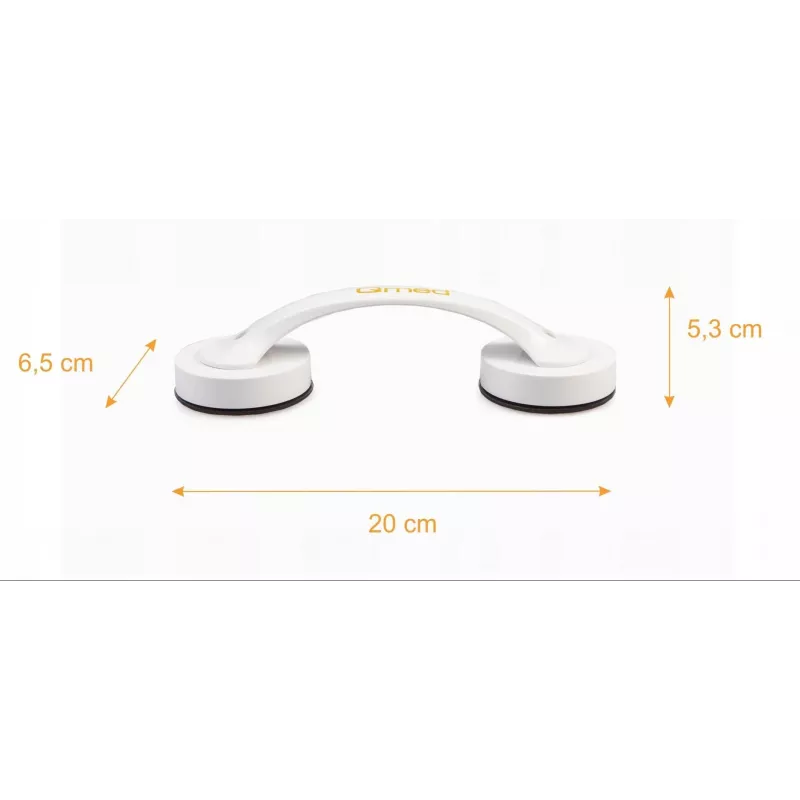 Saugnapfhalter Qmed DRQM6D0AAXXXP — Wandhalterung aus Technopolymer, 20 cm Tiefe, max. Belastung 30 kg, weiß, 65×53 mm