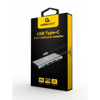 Gembird A-CM-COMBO3-03 USB Type-C 3-in-1 Multi-Port-Adapter (Hub + HDMI + PD)