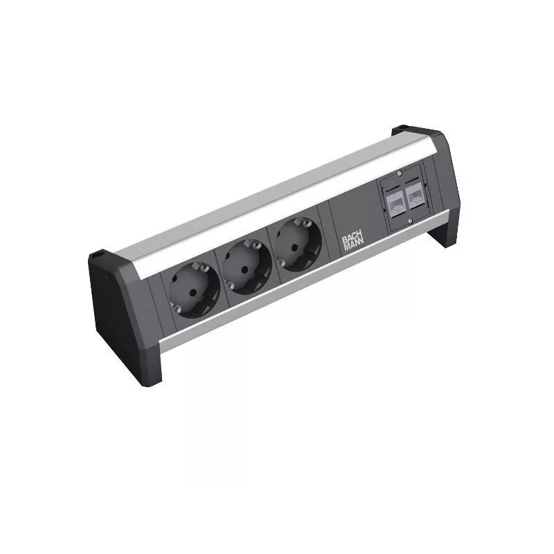 Stromverteiler Bachmann Desk 1 3 AC-Steckdosen Schwarz