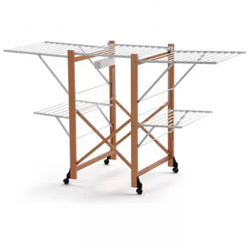 ARREDAMENTI GABBIANO Wäscheständer auf Rollen - 175 x 67 cm, Weiß