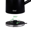 IDEAL Wasserkocher 1,7 l, Stahlgehäuse, Leistung 1500 W, schwarz