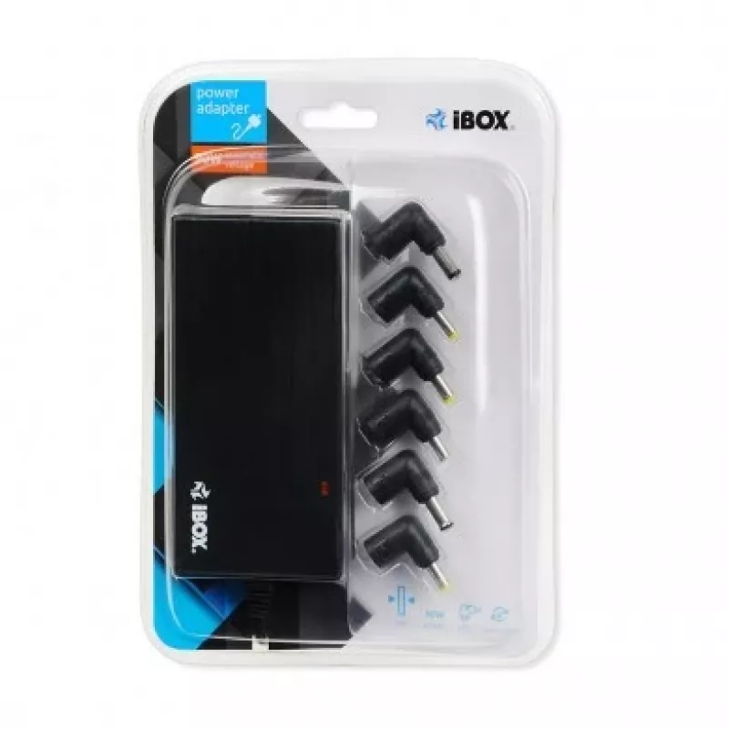 Netzteil IBOX IUZ90WA 90 W, Eingang 100–240 V, Ausgang 4,5 A, einstellbare Spannung, für den Innenbereich, schwarz
