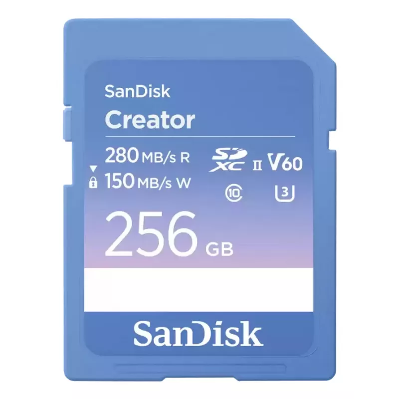 SanDisk Creator SD-Speicherkarte UHS-II 256 GB mit hohen Übertragungsgeschwindigkeiten bis zu 280 MB/s