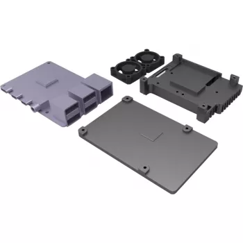 JOY-IT RPI CASE ALU07F - Gehäuse für Raspberry Pi 4, Alu, Lüfter, schwarz (RB-ALUCASEP4+07FAN)