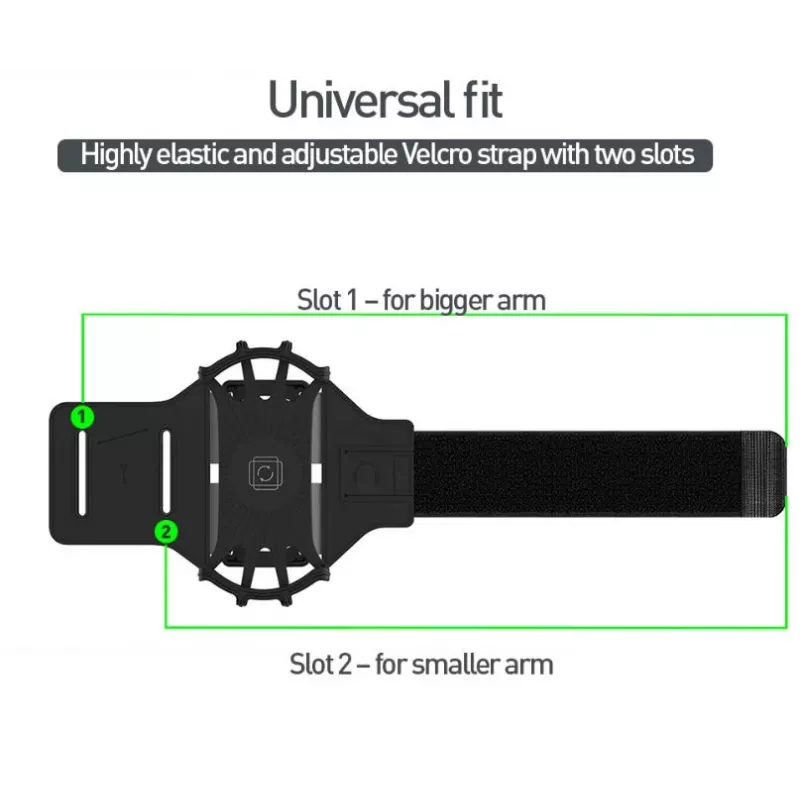 Armband Tellur A100 Schwarz verstellbare Passform für Smartphones — Sportarmband, Universalgröße