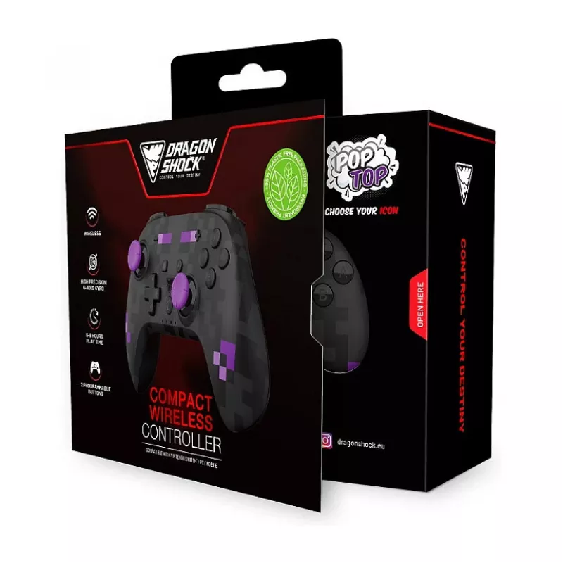 Dragonshock Controller Poptop Wireless Cubes schwarz Switch