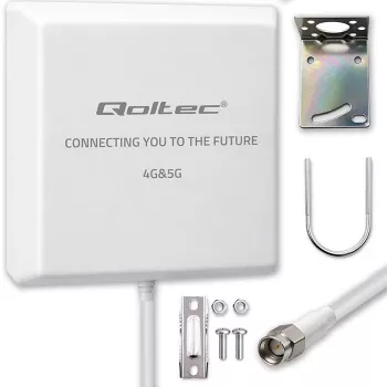 Externe 4G/5G LTE-Antenne QOLTEC 9 dBi mit SMA-Anschluss und 3 m Kabel