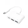 LogiLink 0,14m 2xUSB-C HDMI USB A Weiß