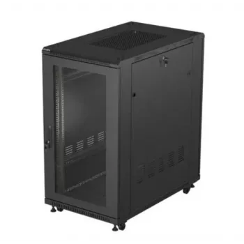 19-Zoll-Rack-Schrank LANBERG FF01-6022-23B, 22U, 600×1000 mm, schwarz, perforierte Türen