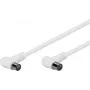 Wentronic Goobay Antennen-Winkelverbindungskabel, 100% geschirmt, Weiß, 1,5 m - Koax-Stecker 90° Koax-Buchse 90° (67353)