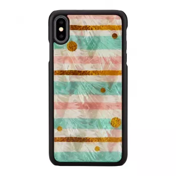 Schutzhülle für Smartphone iKins für iPhone XS Max — Pop Mint Schwarz, Hartschale mit erhöhten Kanten