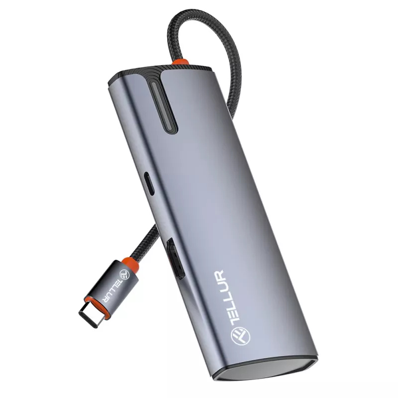 USB-C-Hub Tellur TLL321061 mit PD 3.0 100W, HDMI-Ausgang und 3× USB 3.0-Anschlüssen
