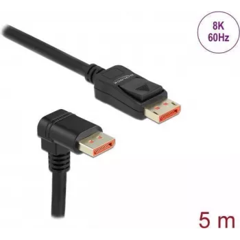 DisplayPort-Kabel DeLOCK 8K 60 Hz 5 m Stecker gerade auf Stecker 90° nach unten abgewinkelt