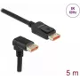 DisplayPort-Kabel DeLOCK 8K 60 Hz 5 m Stecker gerade auf Stecker 90° nach unten abgewinkelt