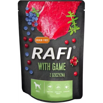 DOLINA NOTECI RAFI Nassfutter für Hunde Wild, Blaubeere, Cranberry 300 g