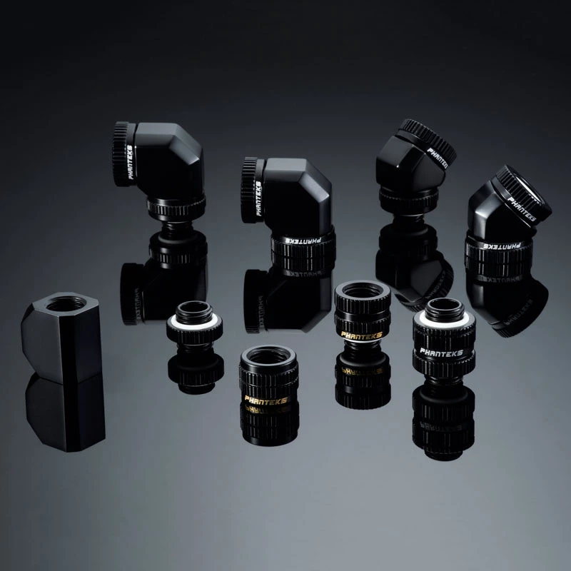 Adapter für Flüssigkeitskühlsysteme PHANTEKS PH-RA_BK_MF – Satin Schwarz, kompatibel mit Phanteks Glacier-Komponenten