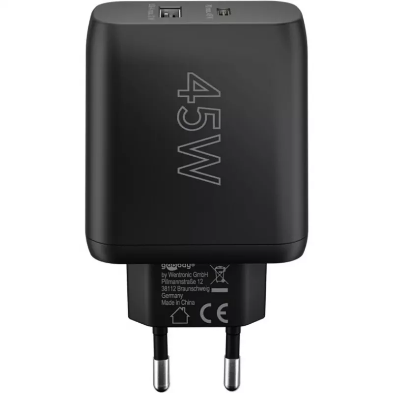 Goobay 65411 Ladegerät für Mobilgeräte Kopfhörer - Smartphone - Tablet Schwarz AC Schnellladung Innenbereich (65411)