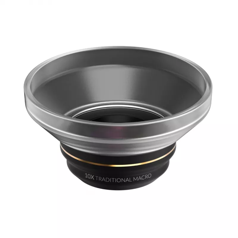 Fotoobjektiv ShiftCam LU-MC-025-23-EF — Makroobjektiv 25x, M12-Anschluss, Aluminium/Glas, 34,8 mm, 36,6 g, Schwarz/Gold