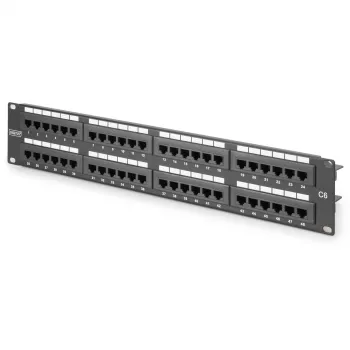 DIGITUS - Patch Panel - RJ-45 X 48 - Grau, RAL 7035 - 2U - 48 Ports (DN-91648U)