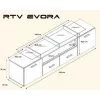 Cama TV-Ständer EVORA 200 wenge/schwarz glänzend