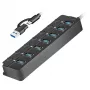 USB 3.2 Gen 1 Hub, 7 Port mit Ein-/Ausschalter, schwarz