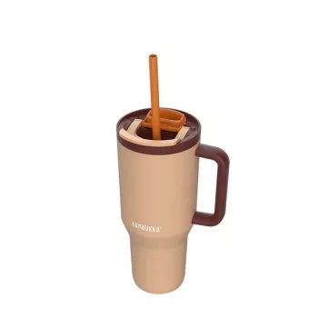 Thermobecher mit Teleskopstrohhalm Kambukka Rio Tumbler 950 ml Almond Dream