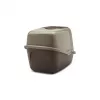 Abgedeckte Katzentoilette Savic Nestor, Kunststoff, 56×39×38,5 cm, Warmgrau–Schokoladenbraun