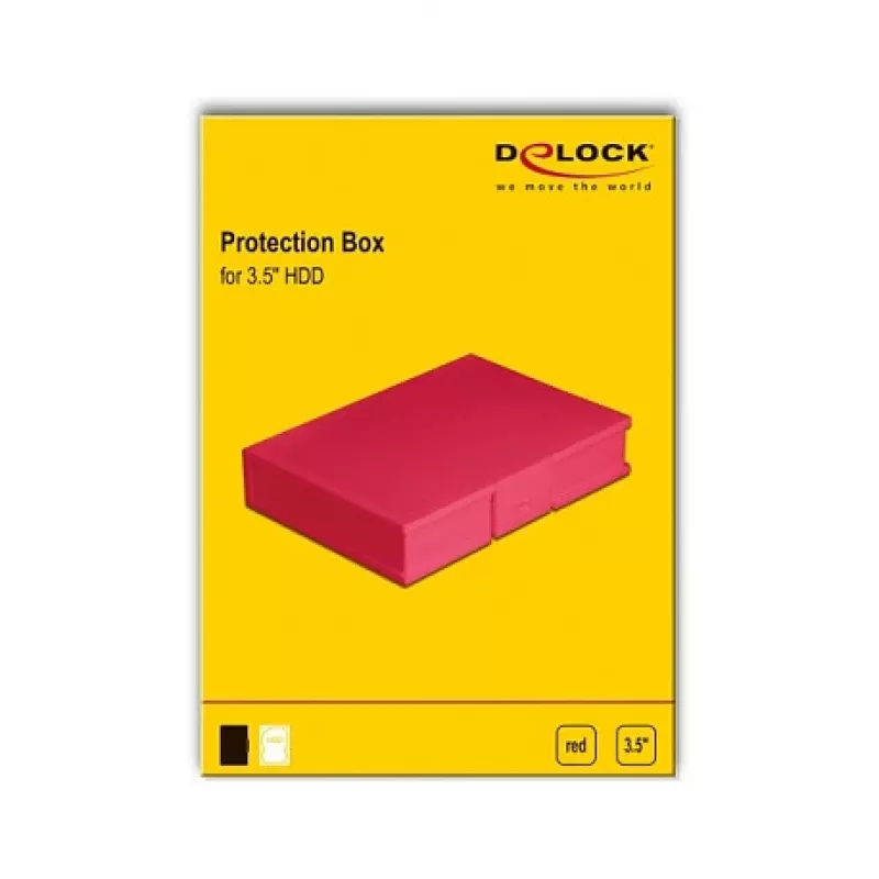 Schutzbox DeLOCK 18374 für 3,5-Zoll-HDD rot