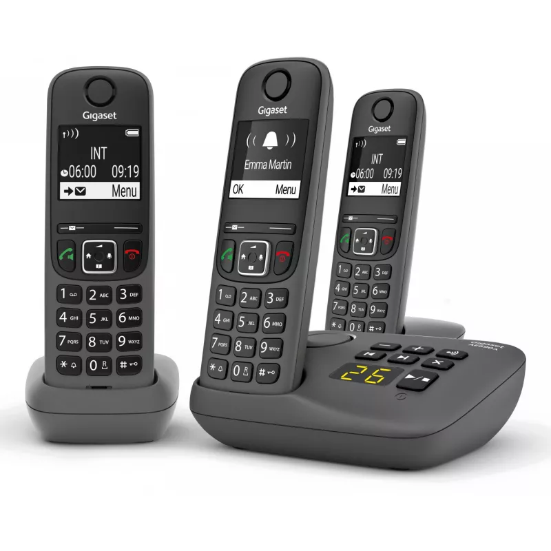 Analog/DECT-Telefon Gigaset AE690A Rufnummernanzeige Kabellos 3 Mobilteile