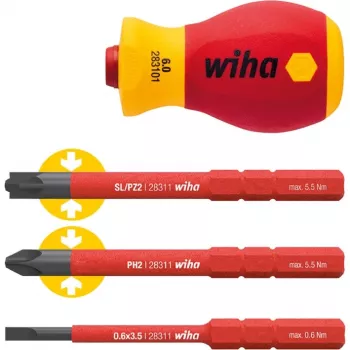 VDE-Stubby-Schraubendrehergriff Wiha SB28310101, Griffdurchmesser 34 mm, isoliert