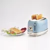 Ariete 155 Design 2-Scheiben-Toaster mit Sandwich-Körben, 6 Bräunungsstufen, 810 W, Edelstahlgehäuse, herausnehmbare Krümelschublade, Pastellblau