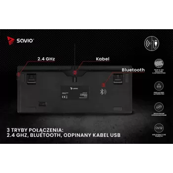 Savio Phenix SAVGK-RED Gaming-Tastatur USB RF Wireless Bluetooth QWERTY