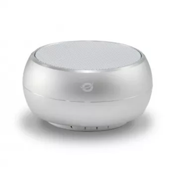Conceptronic BEATTIE 01S kabelloser Bluetooth-Lautsprecher, 3 W, Bluetooth 3.0+HS, integriertes Mikrofon, microSD, Micro-USB, Silber