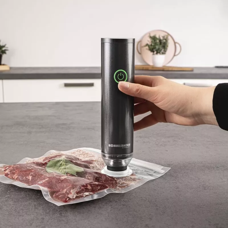 Hand-Vakuumiergerät Rommelsbacher VAC 253/S, batteriebetrieben, anthrazit, mit 3 Glasbehältern