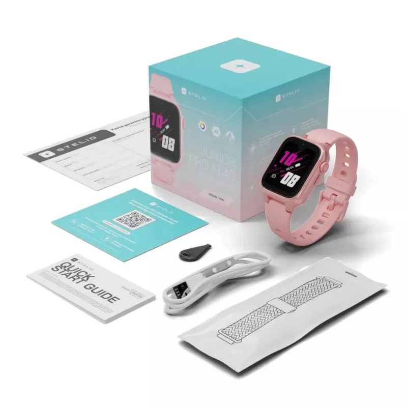 Smartwatch Stelio Junior Pro AI 4G ST-SWJ102-PK — Kinder-4G-Uhr, pink